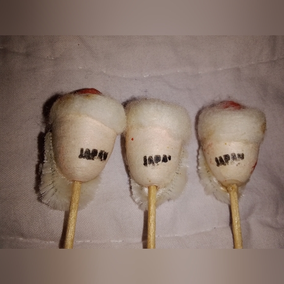 Mid Century Modern Christmas Santa Cotton Spun Picks Cake Cupcake Toppers Japan - Picture 5 of 6